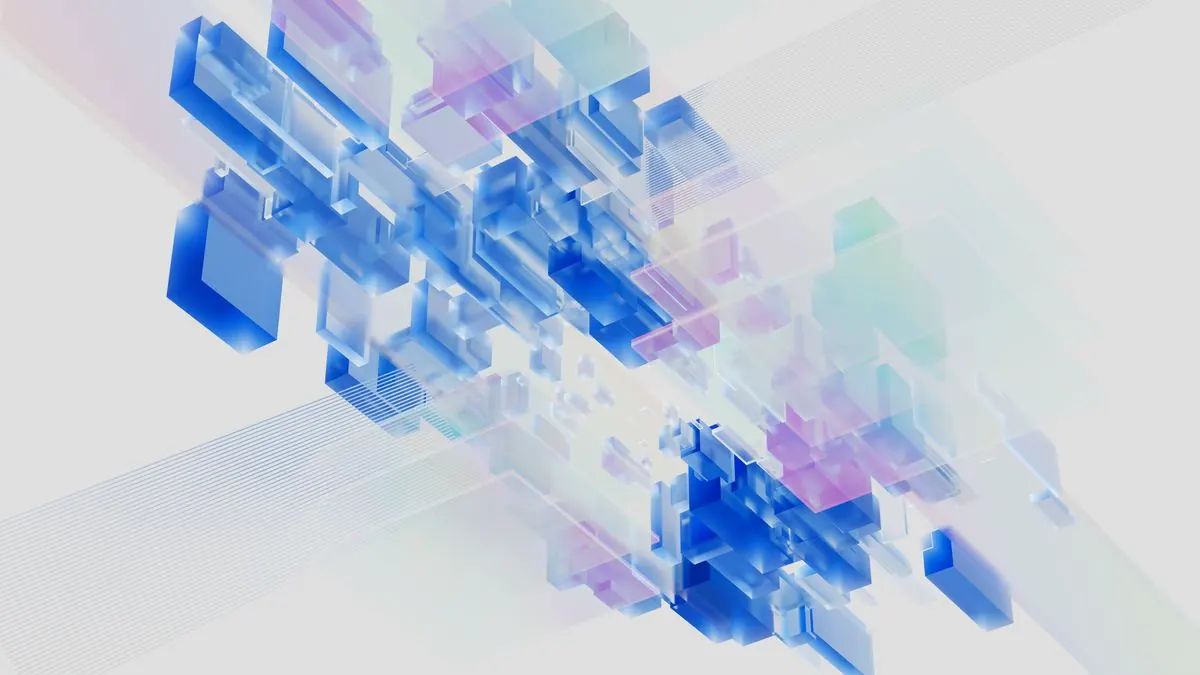 Abstract visualization of neural network nodes representing an AI system processing data