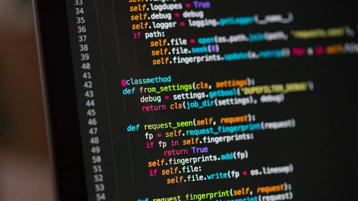 Python code on a computer screen