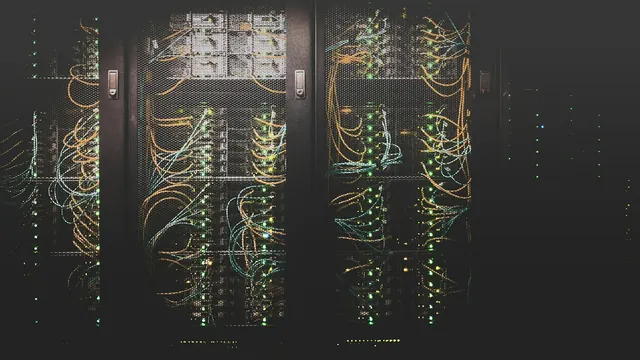 Network cabling in a row of server racks